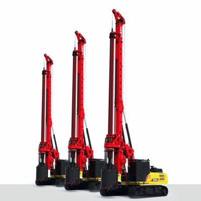 SR155 C10 เครื่องตอกเสาเข็มก่อสร้าง 44 ม. เครื่องเจาะโรตารีระบบไฮดรอลิก